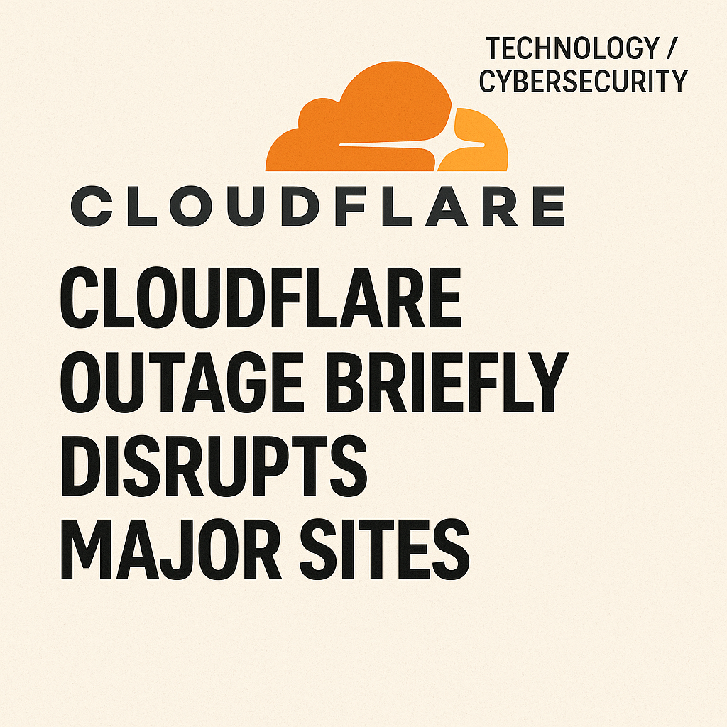 Cloudflare outage briefly disrupts major sites (Technology / Cybersecurity)